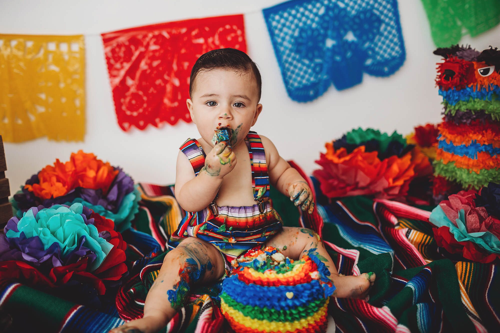 A Mexican-themed cake smash session from Belle Vie Photography in Tucson