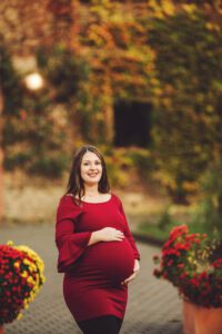 Mom and mums, a colorful fall maternity session near Clay Barracks