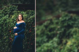 Brooke's beautiful maternity session in downtown Tucson with a floral backdrop