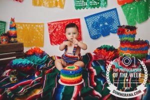 Top ten photographer award for a Mexican-themed cake smash photo session