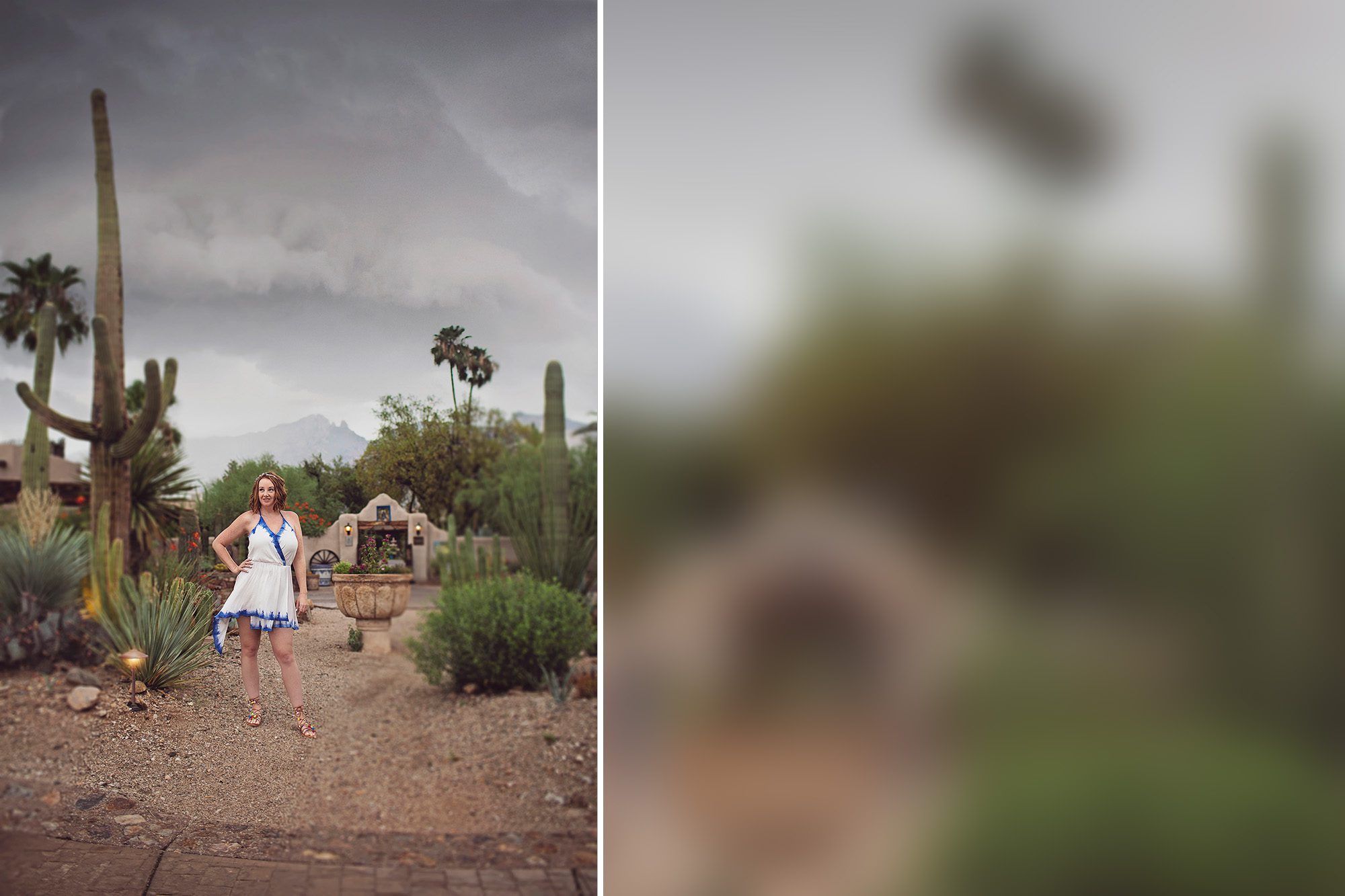 The beautiful Hacienda Del Sol resort on a rainy Tucson day