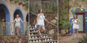 Blogger Mandy visits Hacienda Del Sol and tours it's grounds while wearing a Grecian-style white summer dress