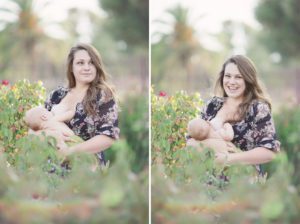 Sunset rainbows and roses during a breastfeeding session at Tucson's Reid Park rose garden