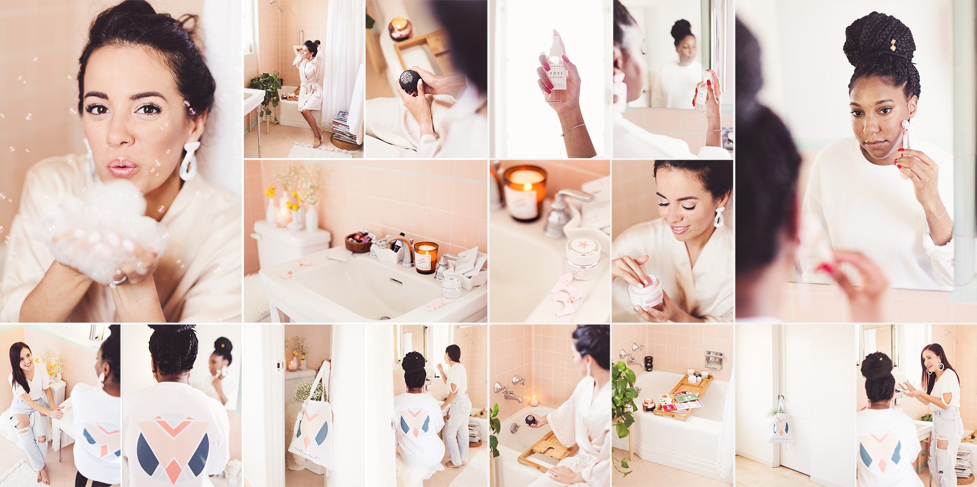 Self-care with Tucson boss babes in the darling bathroom of Creative Tribe's former downtown studio location.