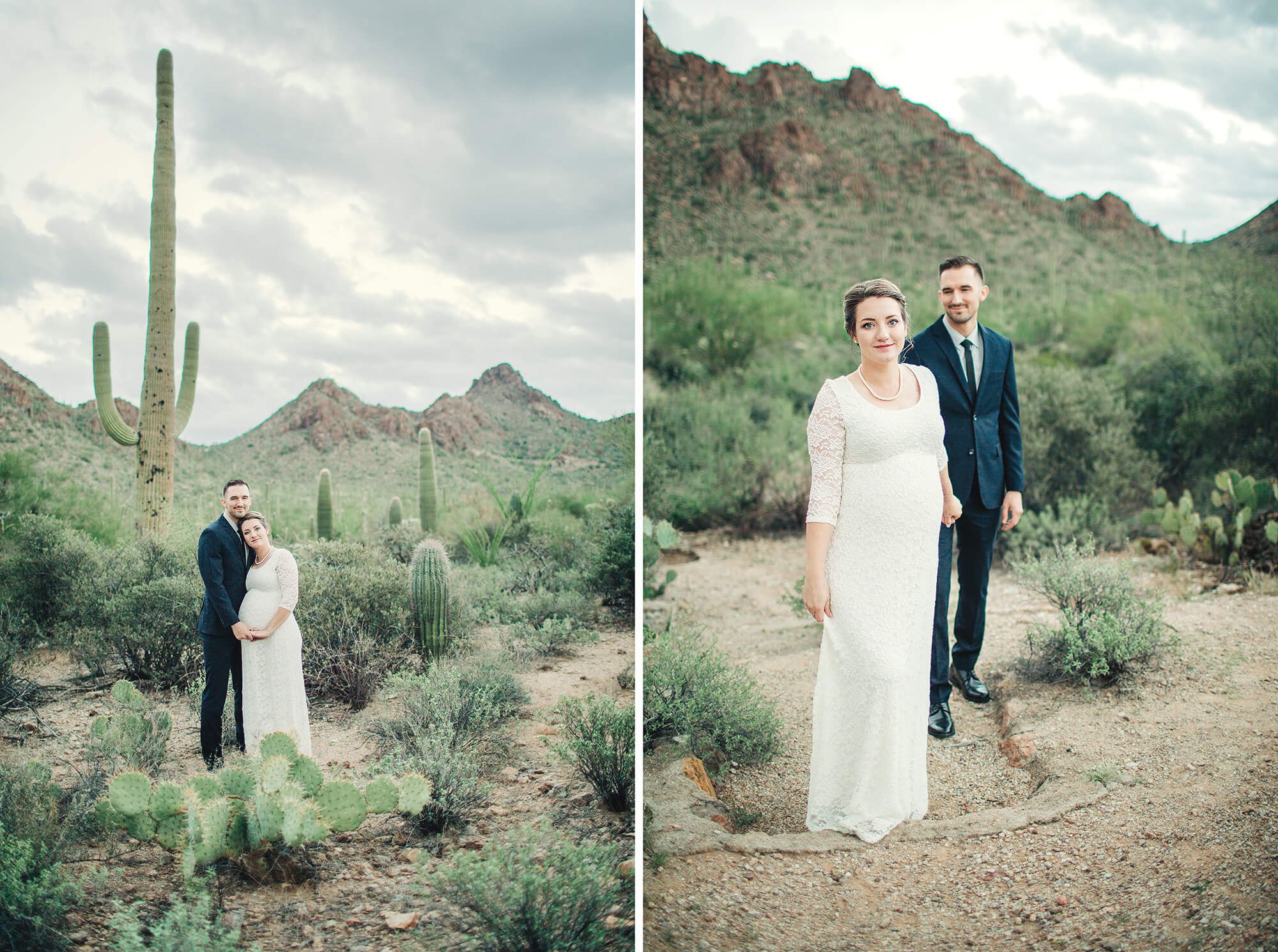 The Sonoran desert makes for a dramatic and breathtaking location for a desert elopement.
