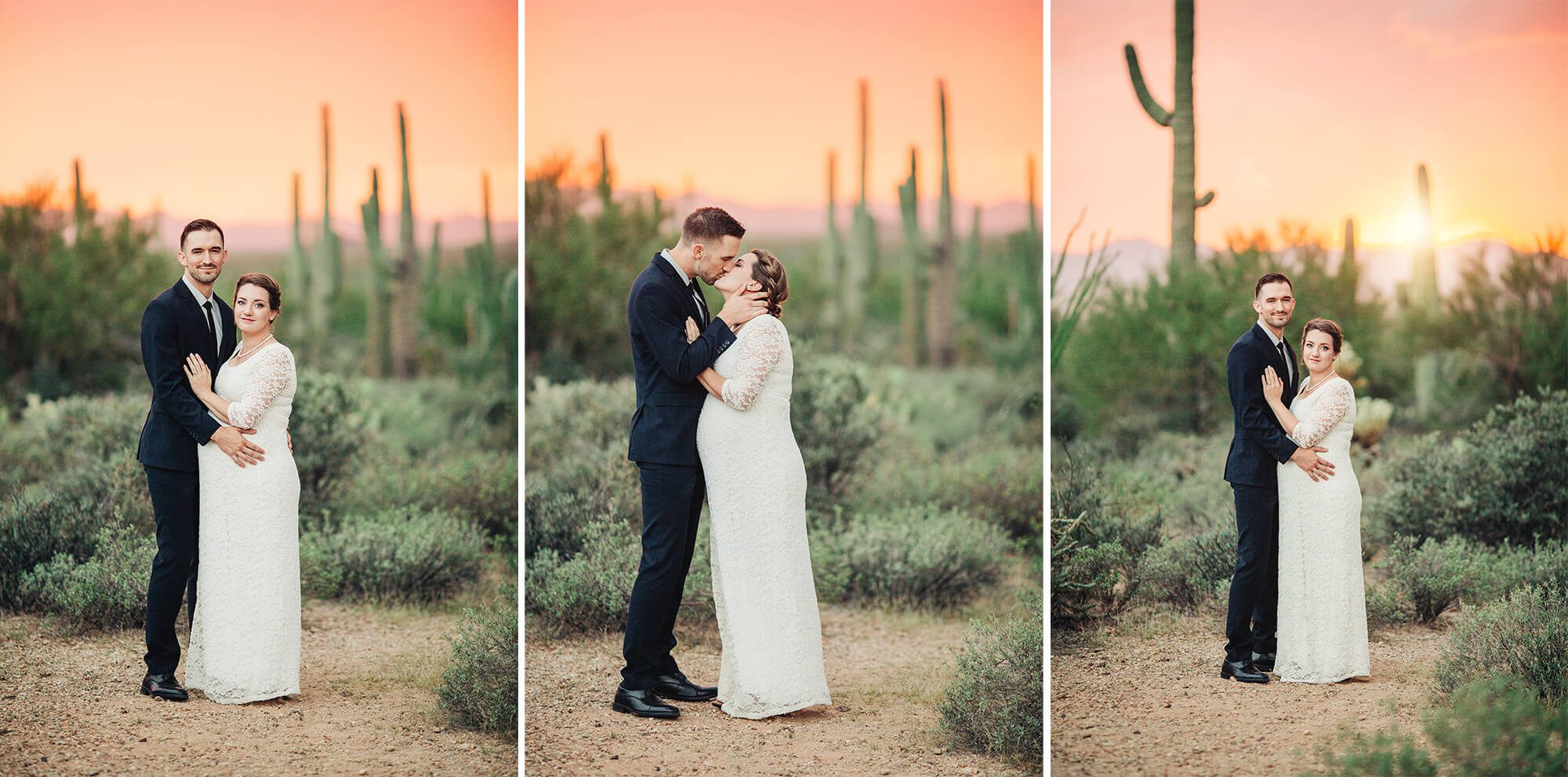 Tucson's sunsets are infamous for their beauty, and this one didn't disappoint. Kenneth and Amanda had an amazing sunset for their elopement.