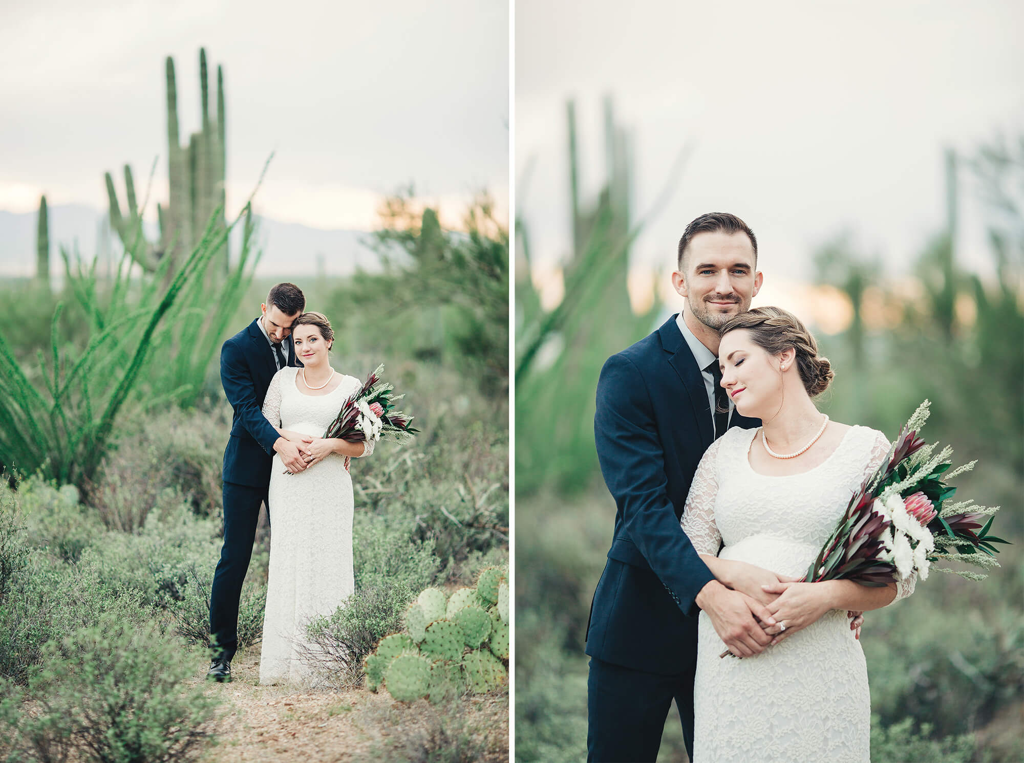 A beautiful day for this beautiful couple of Amanda and Kenneth following their desert elopement ceremony.