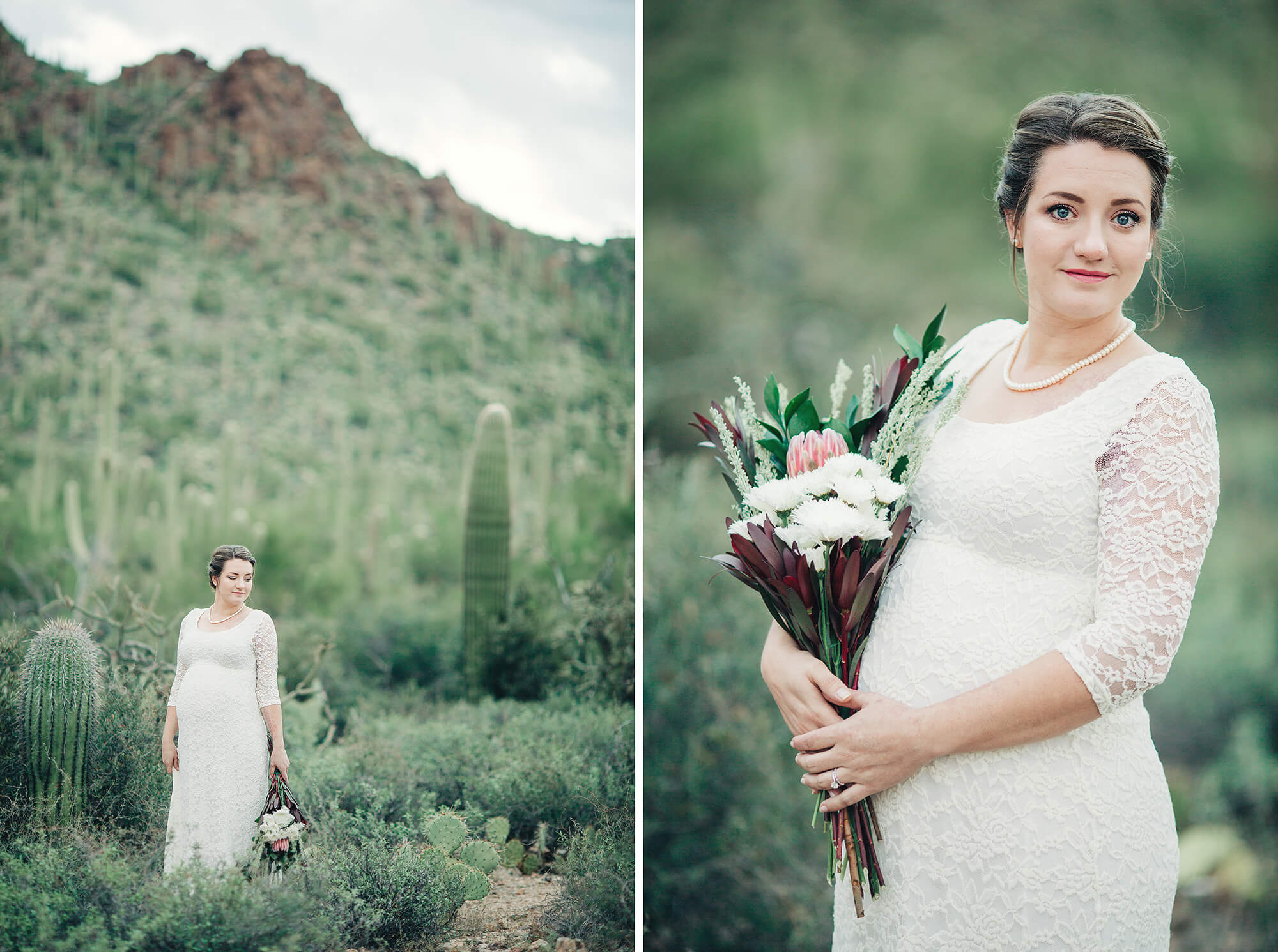 Amanda looking stunningly beautiful following her desert elopement ceremony.