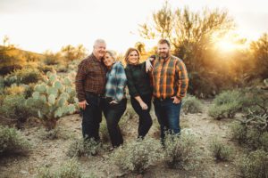 Dad, Mom, Sister & Brother pose together during the Lindley family photo session in Tucson