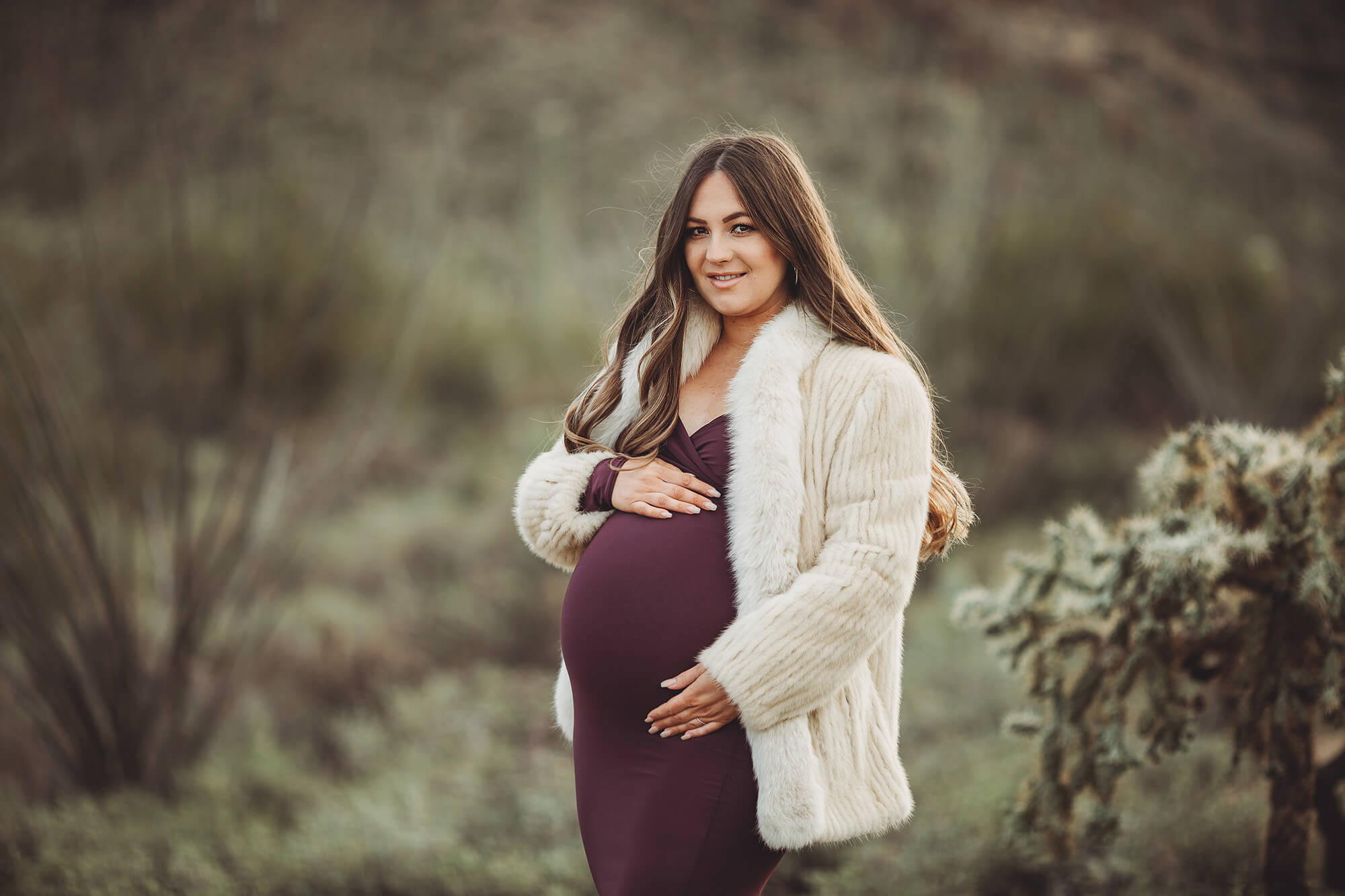 Anica with the glow of becoming an expectant momma during her maternity session with Belle Vie Photography in Tucson