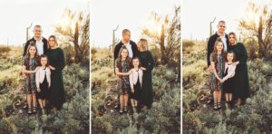 The Gunter family lovingly together during their desert family photo session near Gates Pass in Tucson