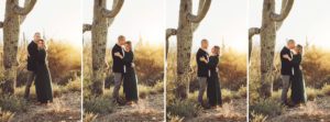 The Gunters lovingly cuddling, smiling and kissing during their family photo session at Gates Pass in Tucson with Belle Vie Photography