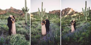 The Paxman's amongst the wildflowers of Picacho Peak during their spring couple's session