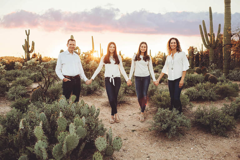 Sunset at Sabino Canyon during the Marquart family's photo session