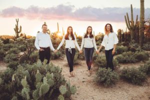 Marquart family at Sabino canyon for their sunset family session