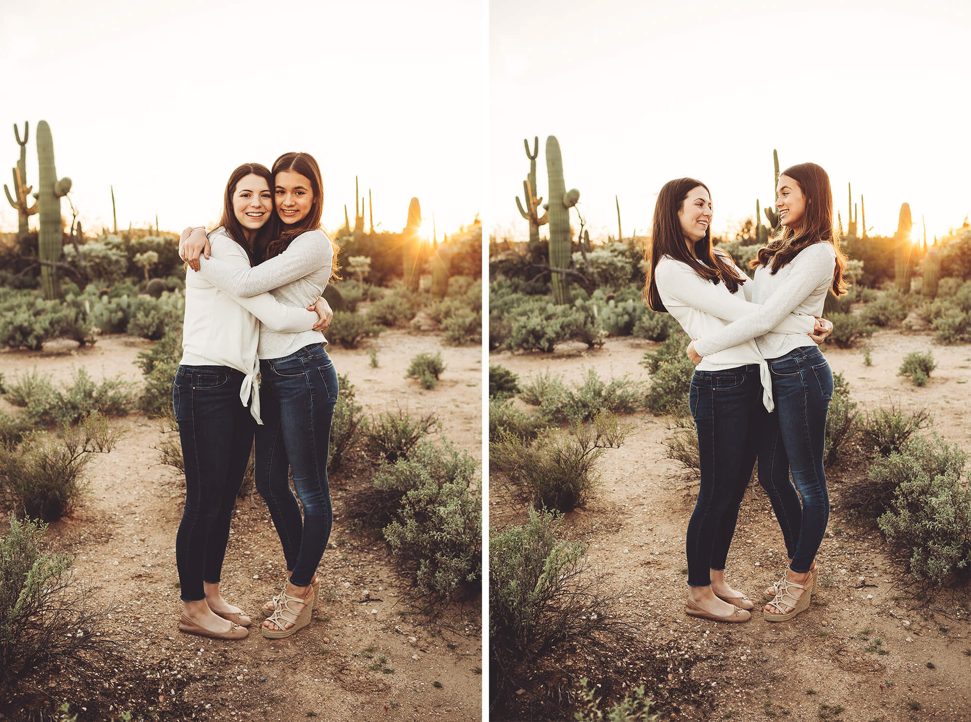 The Marquart sisters during their desert family photo session