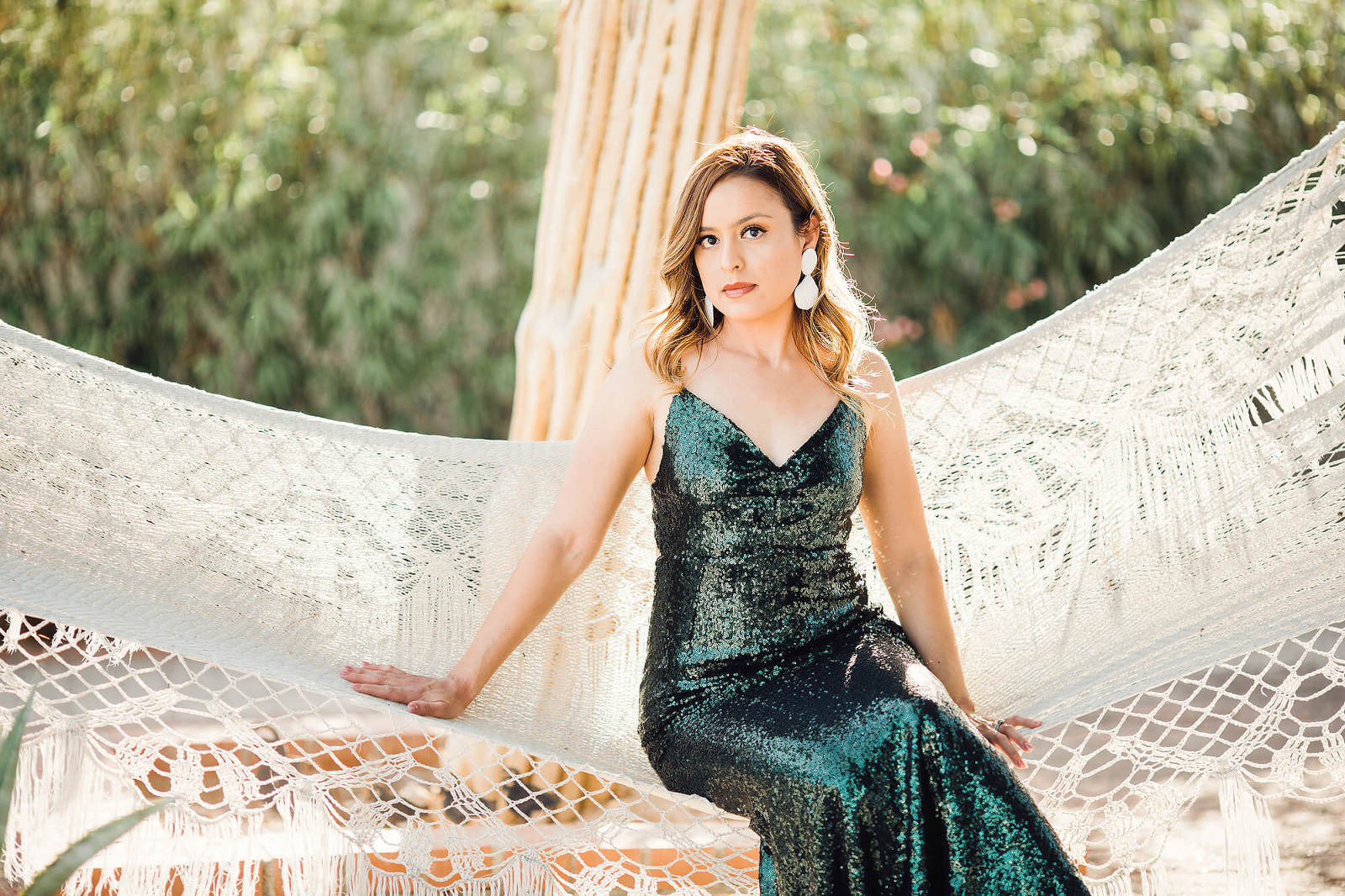 Mermaid photoshoot featuring earrings from local Tucson jeweler Luna + Saya