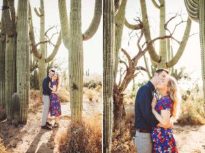 Saguaros and snuggles for Shaun and Ally during their engagement session with Tucson engagement photographer Belle Vie Photography