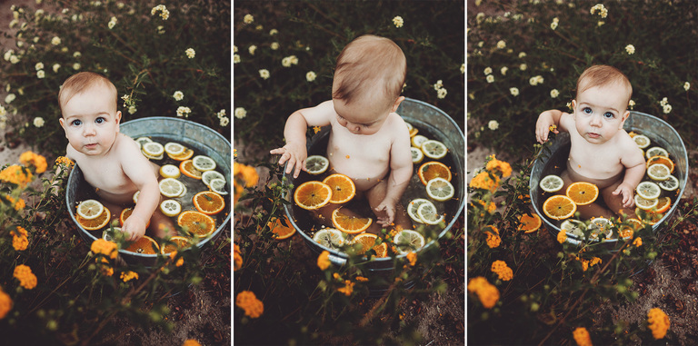 A fruit bath session was a very good time for baby Felix