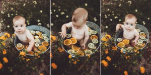 A fruit bath session was a very good time for baby Felix
