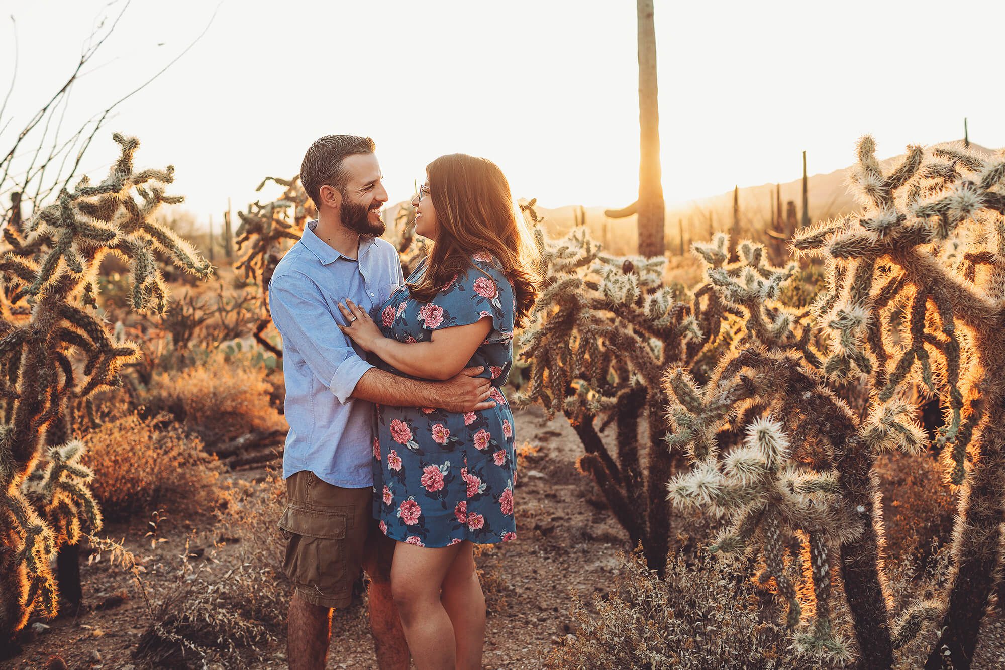 The younger Castillo's get cuddly surrounded by prickly jumping cactus