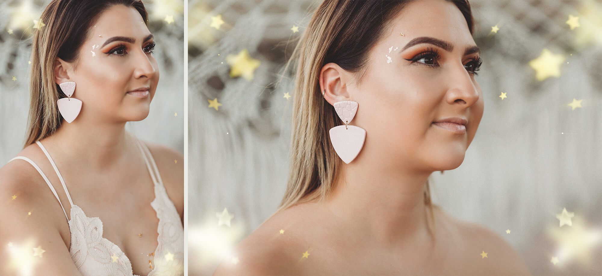 Stars and lingerie for this jewelry photoshoot.