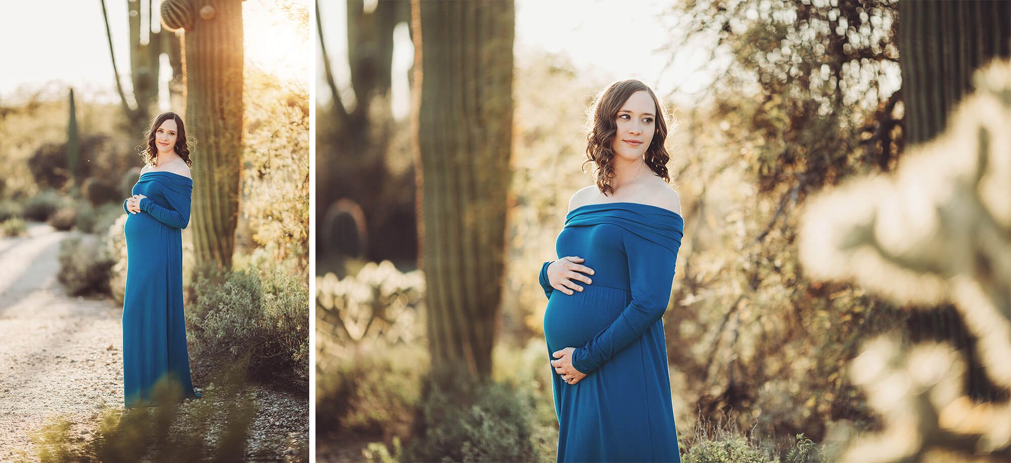 Adrianne holding her bump during her maternity session