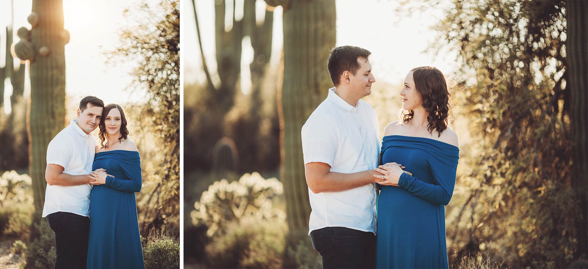 The setting sun at Sabino during Eric and Adrianne's maternity session