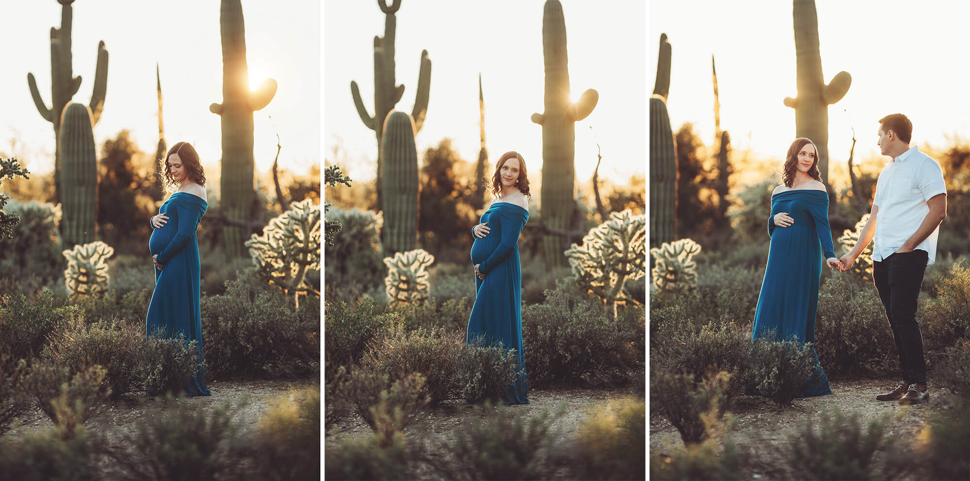 Adrianne and Eric at Sabino canyon during their maternity session