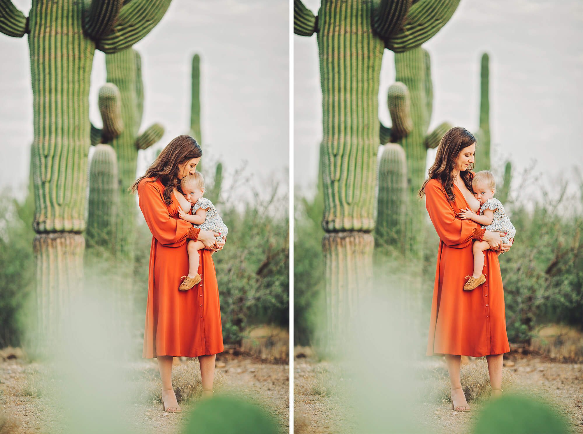 Mom and her babe during their breastfeeding session
