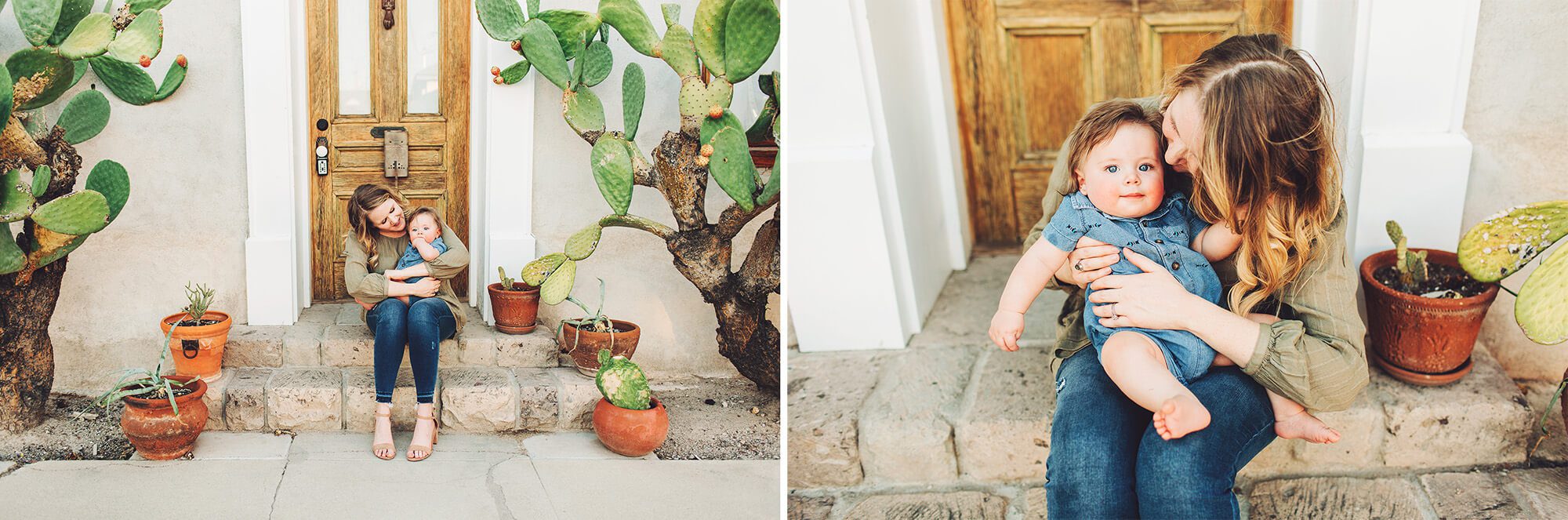 Mom and baby snuggles for this sweet family in a Tucson barrio