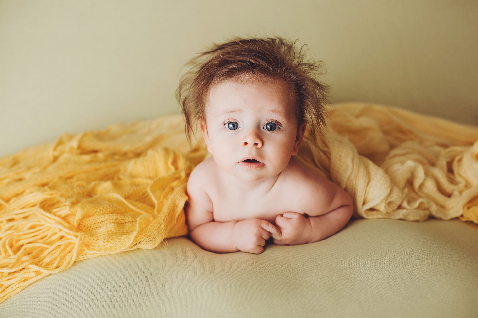 His hair was the cutest, especially with this little inquisitive look