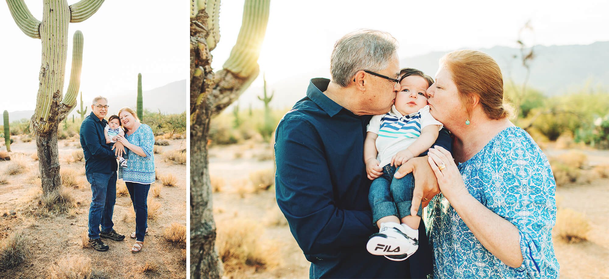 Grandma and Grandpa giving Easton loves during the Marstall's family session