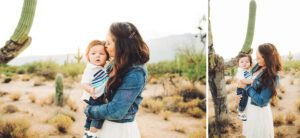 Alicia giving kisses to her son during their family session