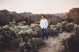 Cory looking off into the distance at Sabino Canyon