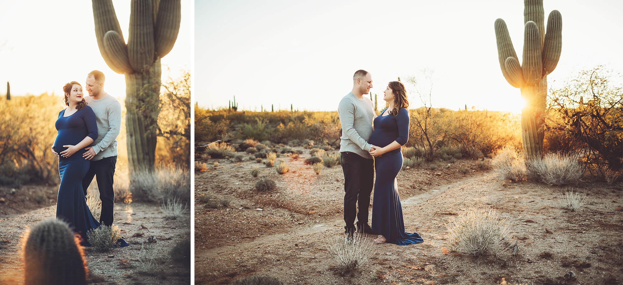 The final moment of sunset for this couple's maternity session.