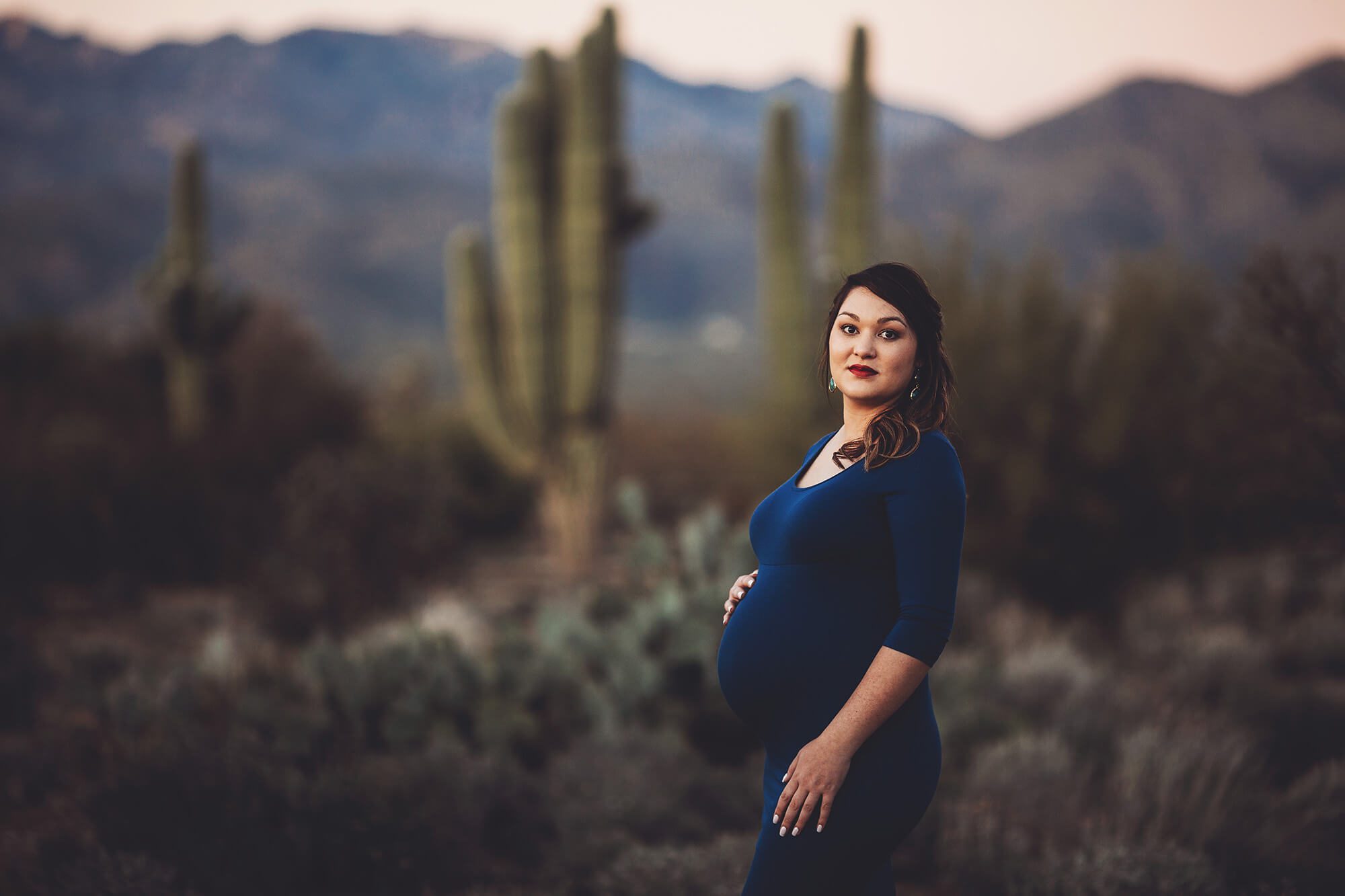 One of my favorites, Alicia surrounded by the beauty of the Catalina mountains and desert saguaros. 