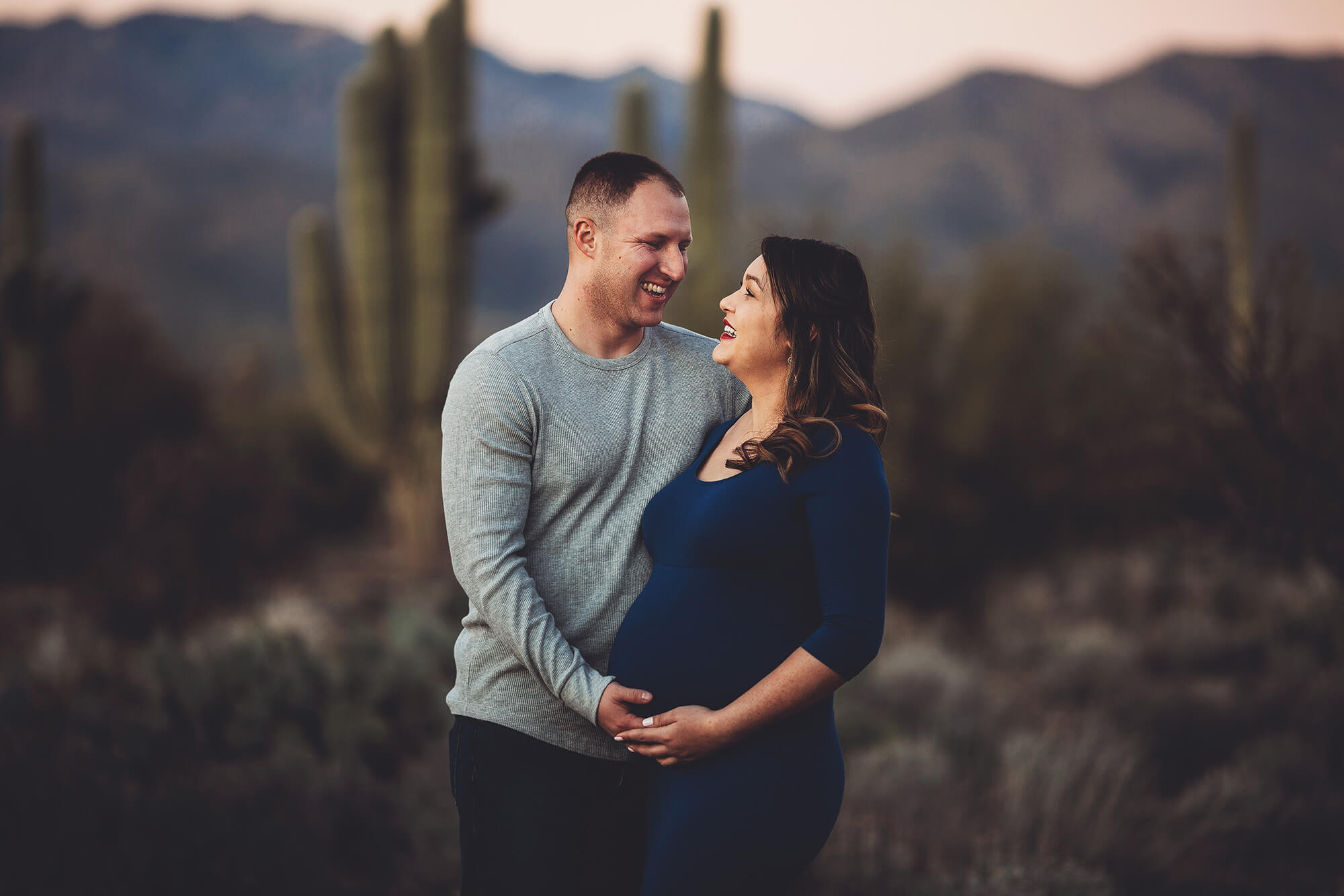 A bit of laughter during their maternity session.