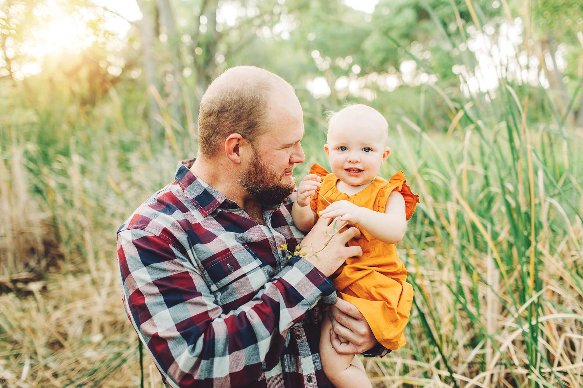 Sweet little girl loves her dad.