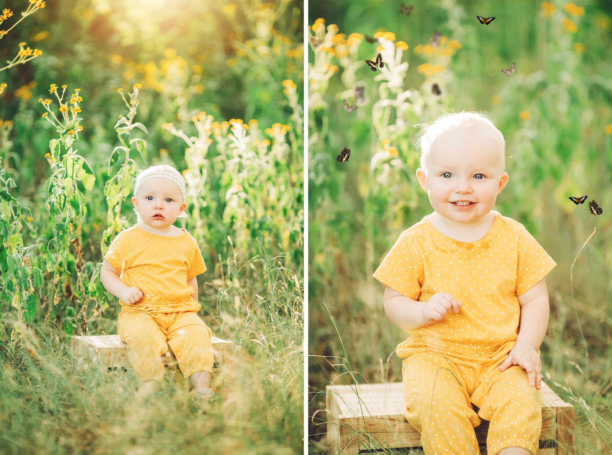 Celebrating her first birthday with a sunny late summer photoshoot.