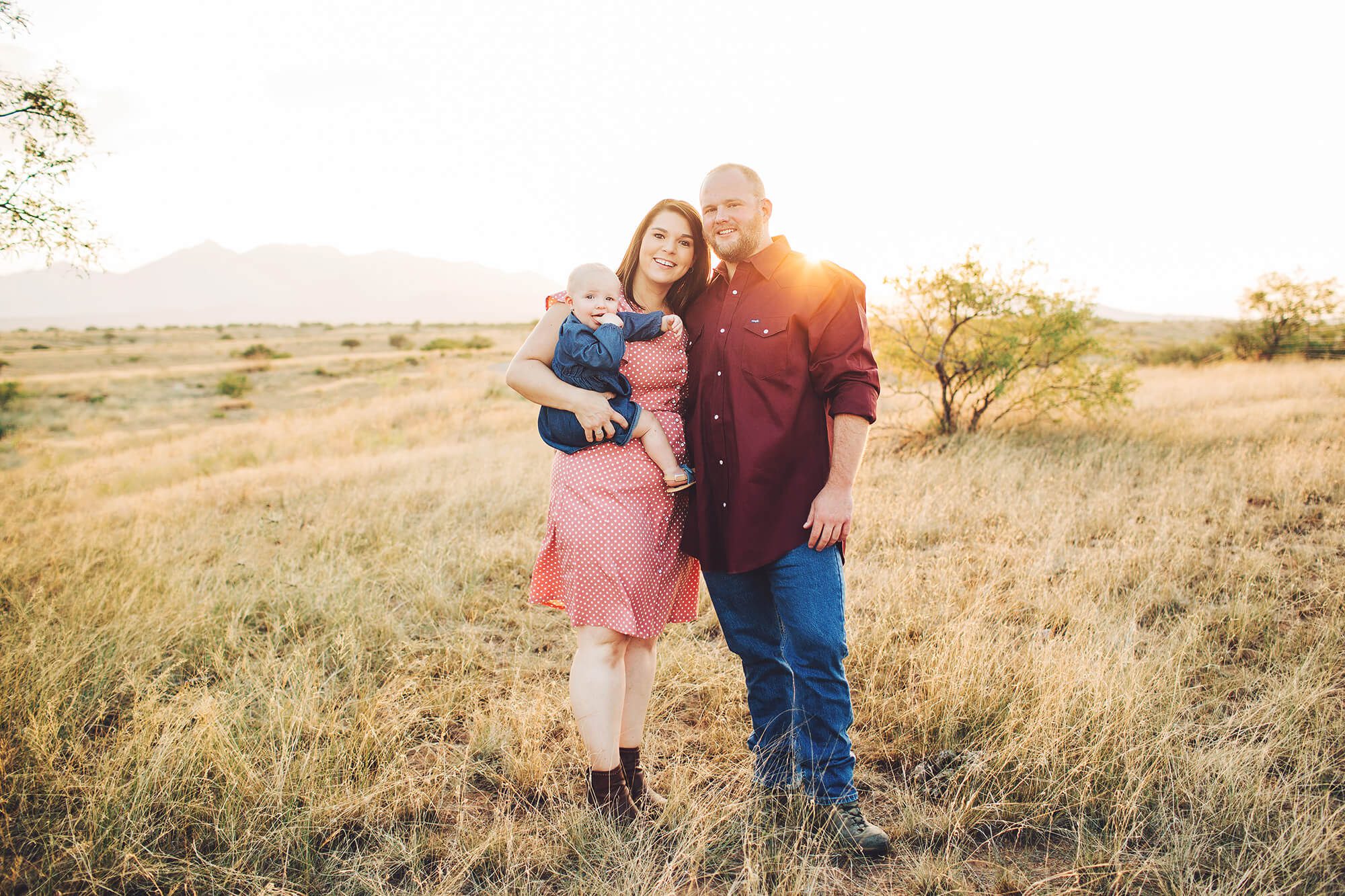 The Tawney family at sunset in Sonoita during their final family session with me.