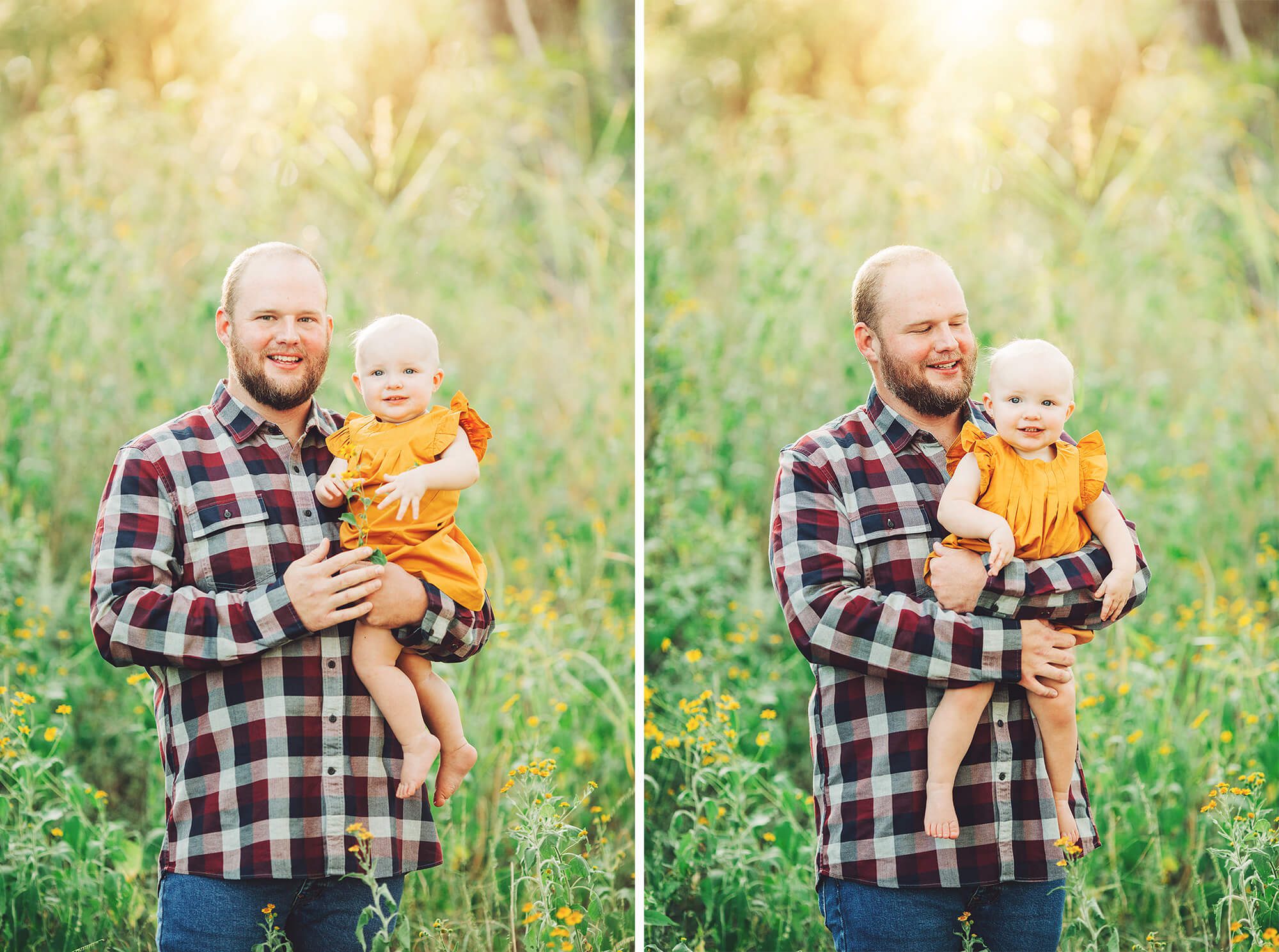 Sunny skies and sweet smiles for dad and daughter Tawney.