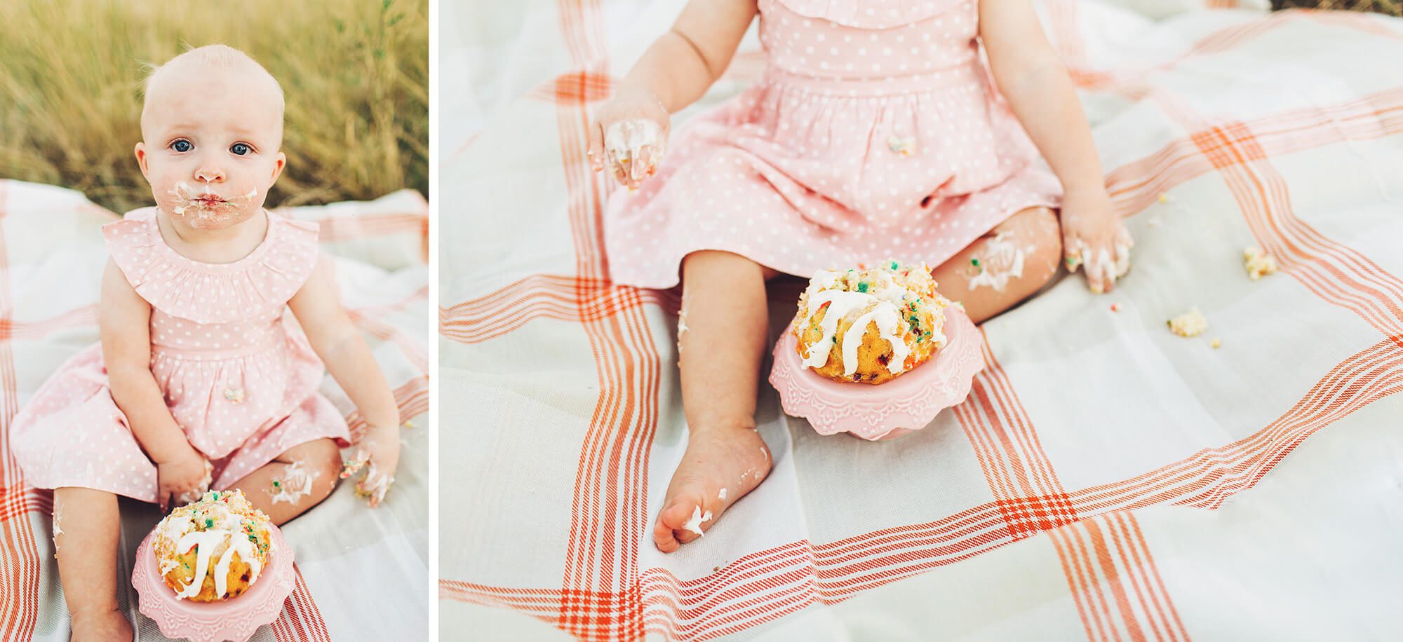 Sticky fingers and toes during this fall cake smash session