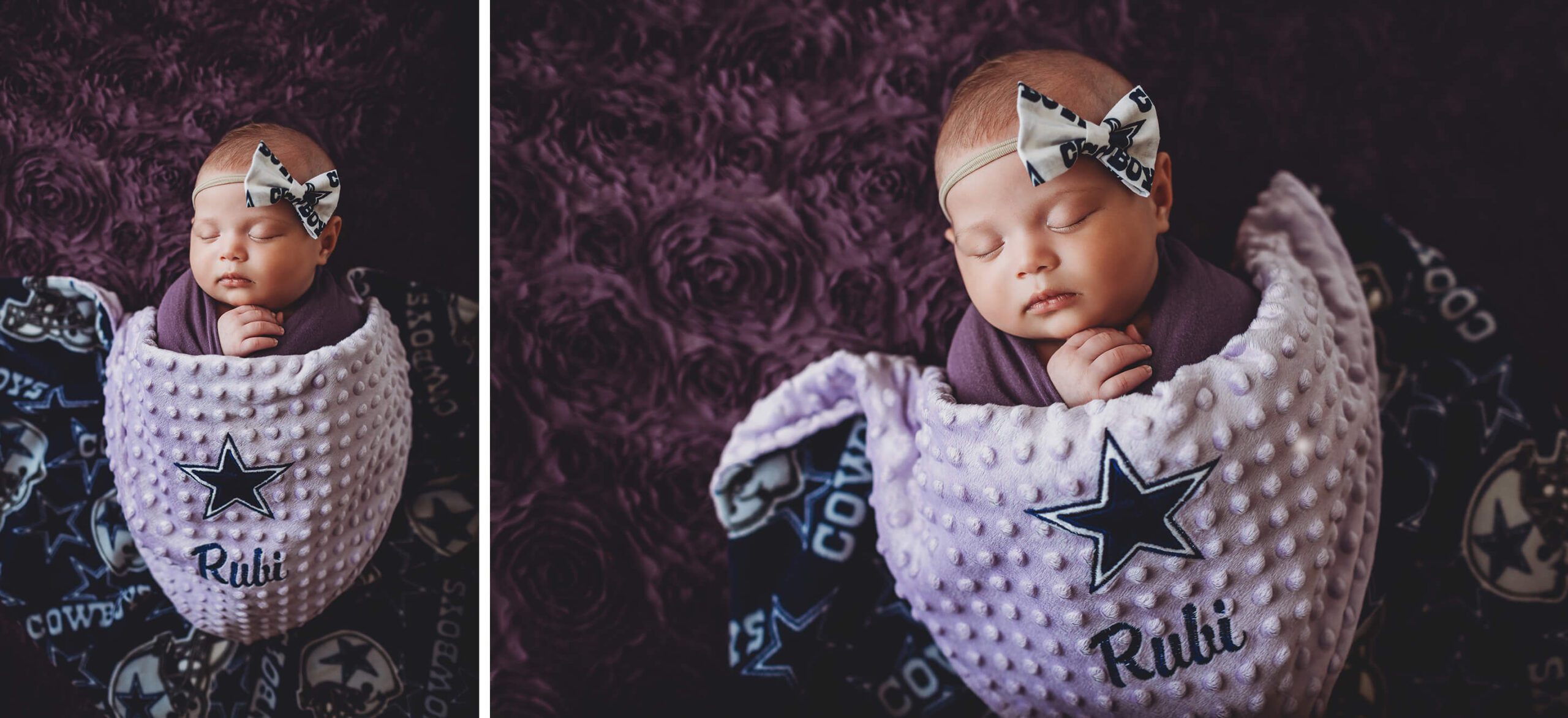 A precious Dallas Cowboys blanket made just for Ruby.