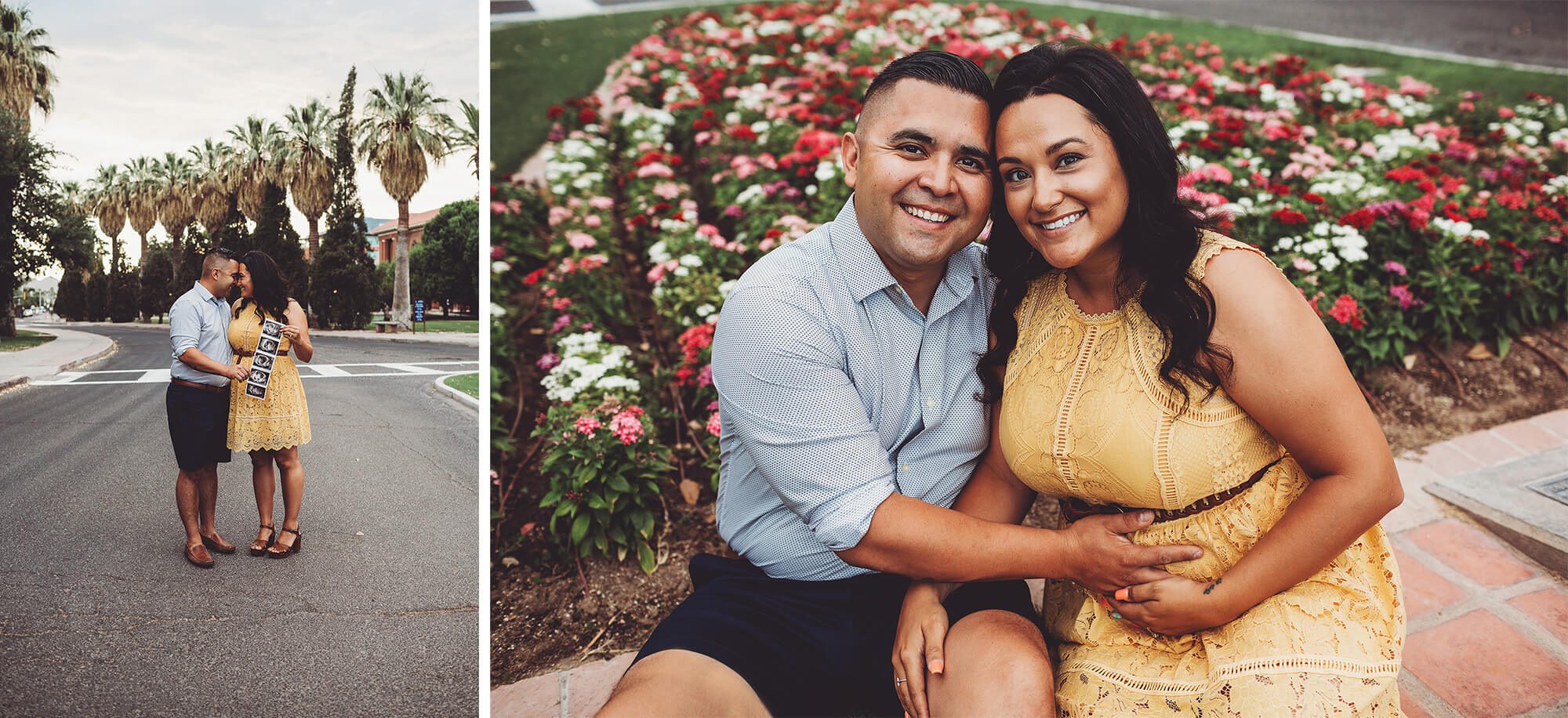 Pretty flowers for this sweet baby announcement session