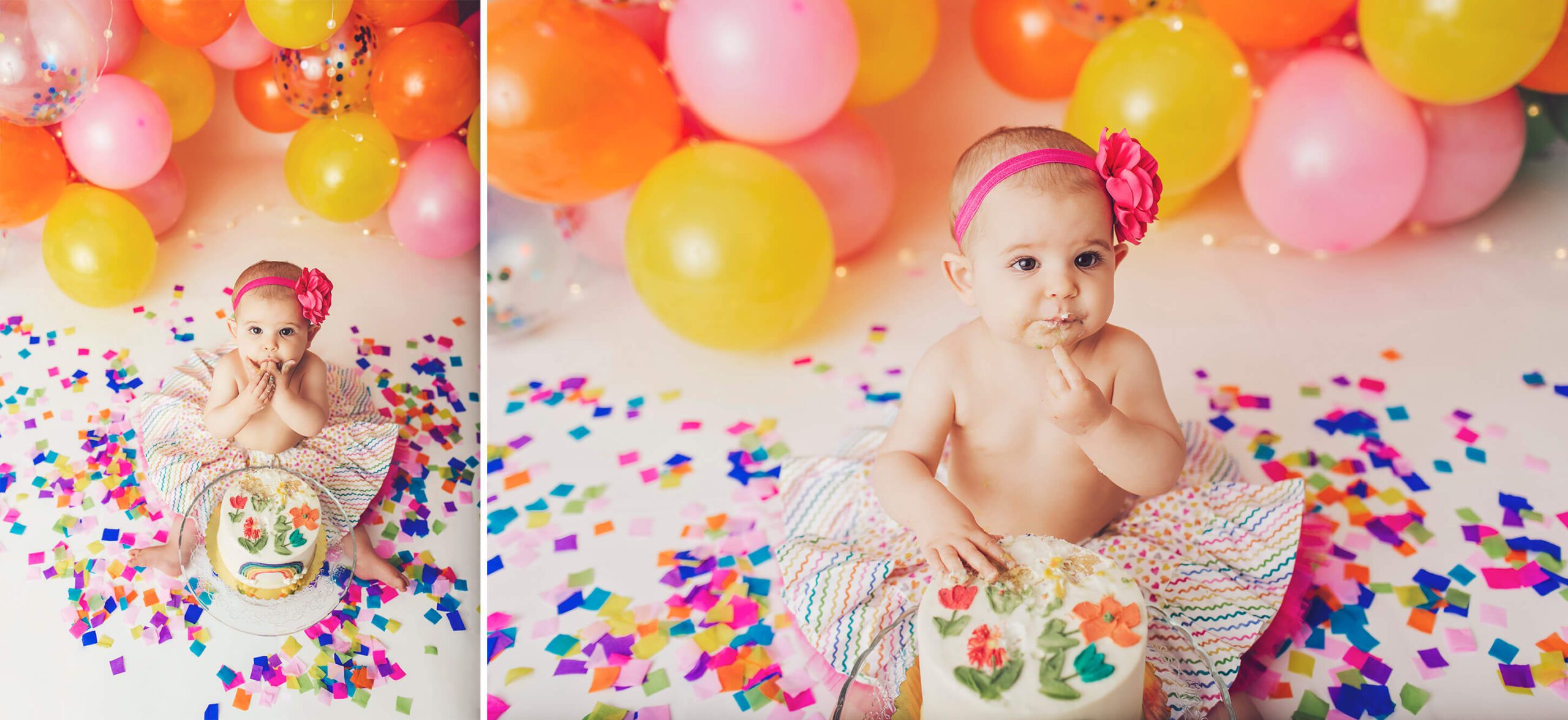 The cake was a beautiful match for her outfits