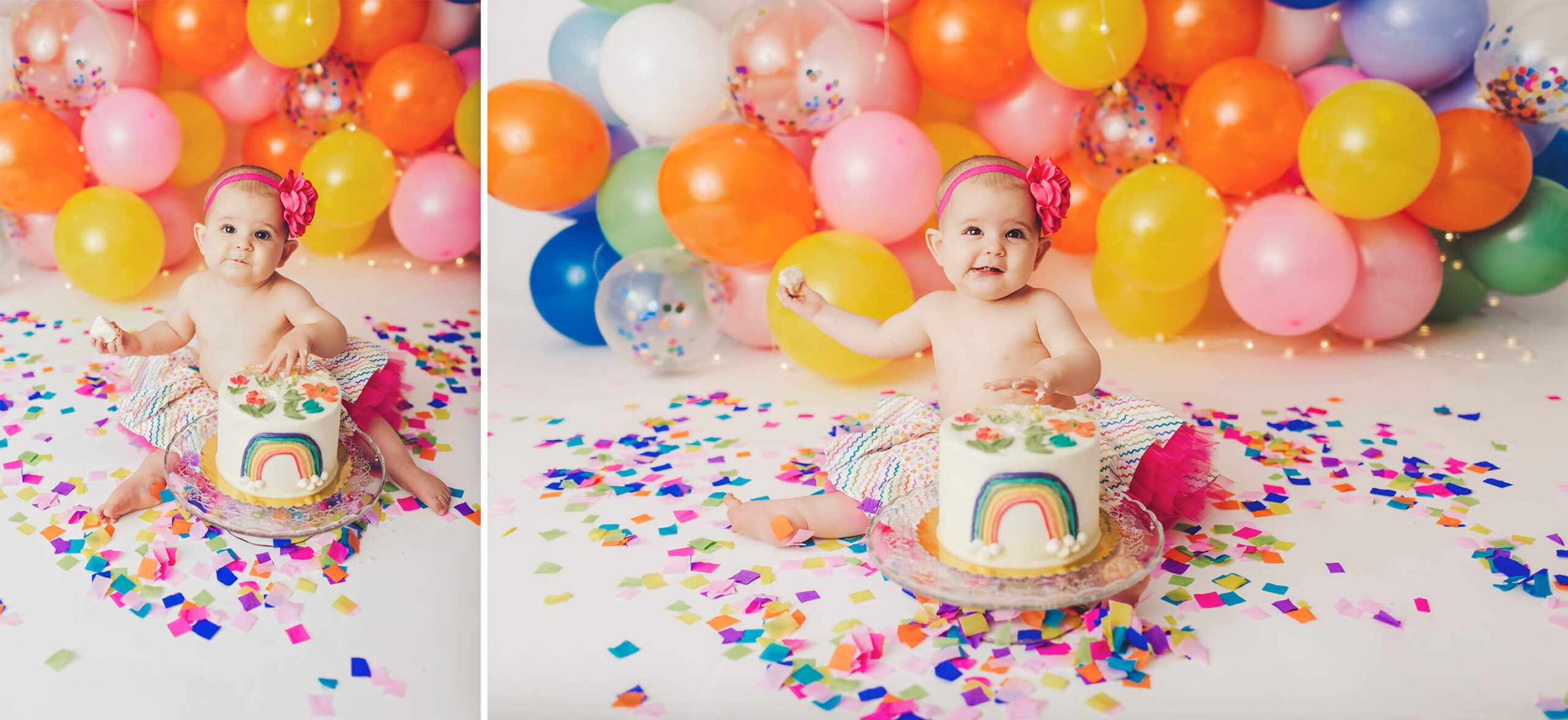 A happy birthday girl with delicious cake.