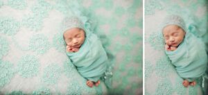 Teal and sequins for baby K