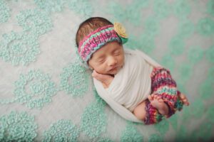 Headband and leg warmers for this newborn session