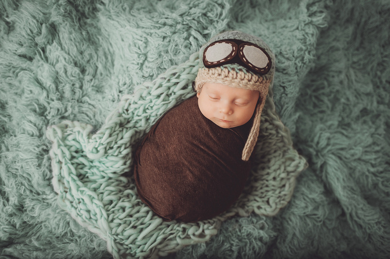 Tyler wearing a knit aviator cap for his dad